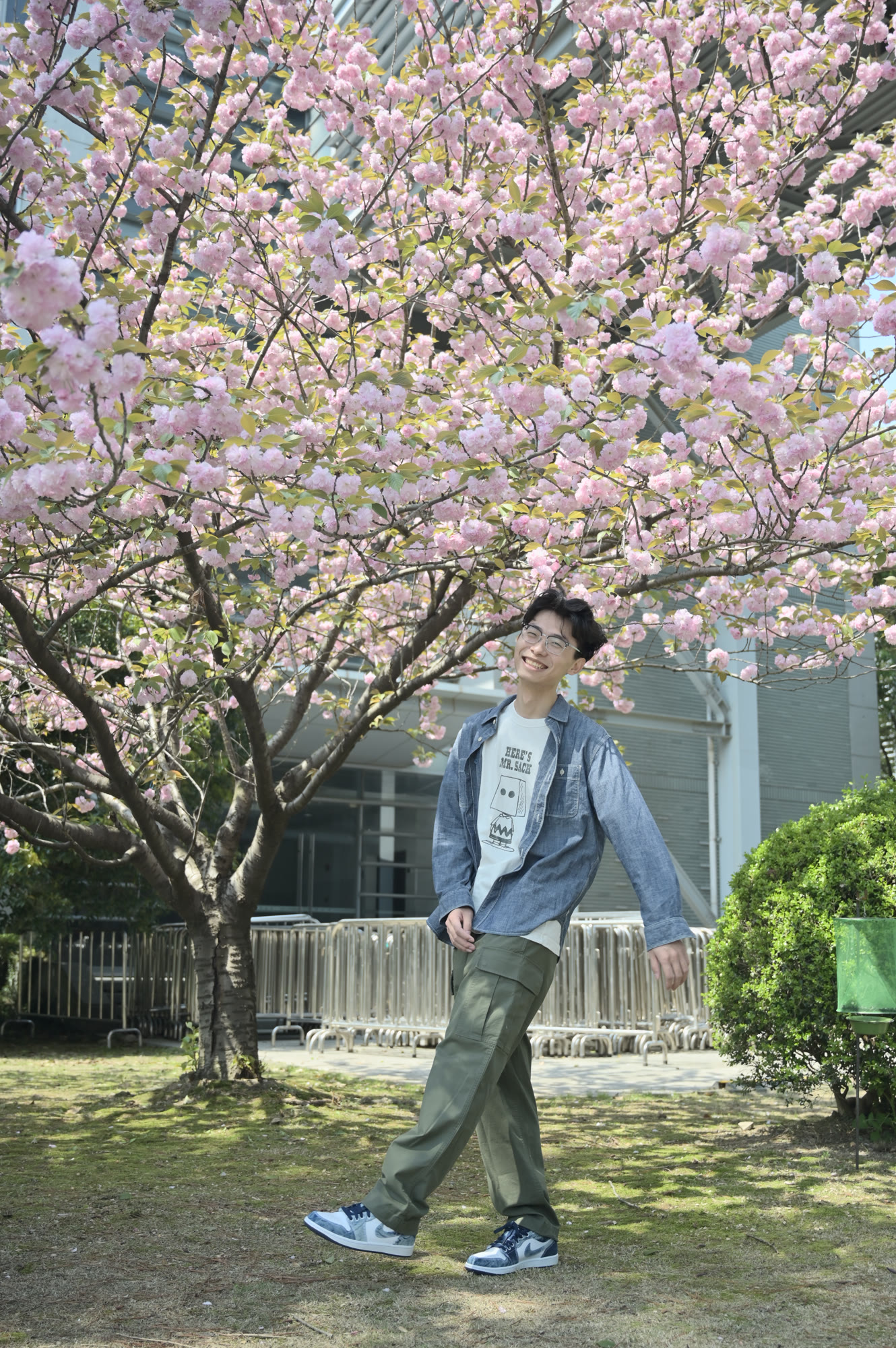 花树下的人像